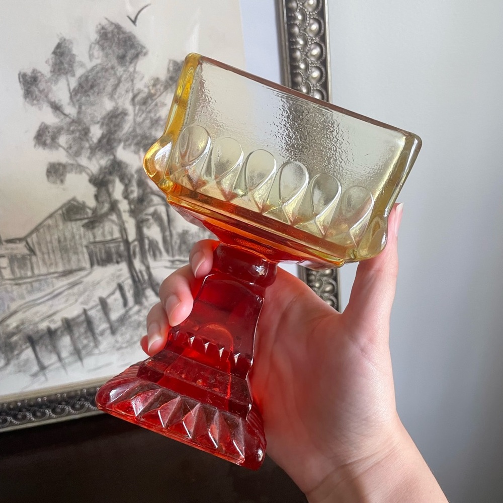 Vintage Ombré Glass Candy Dish